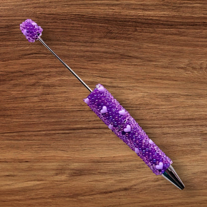 Fancy Beadable Pen With Hearts