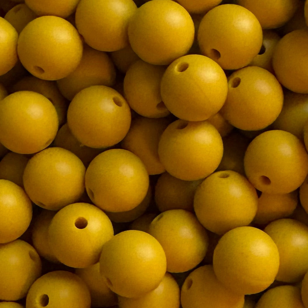 12mm Mustard Silicone Bead