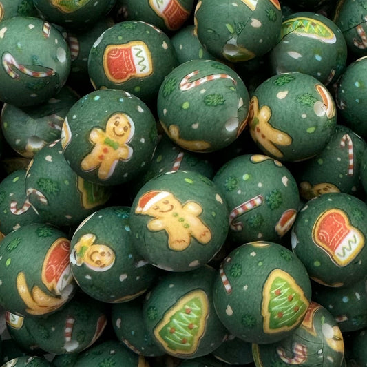 15mm Christmas Silicone Bead