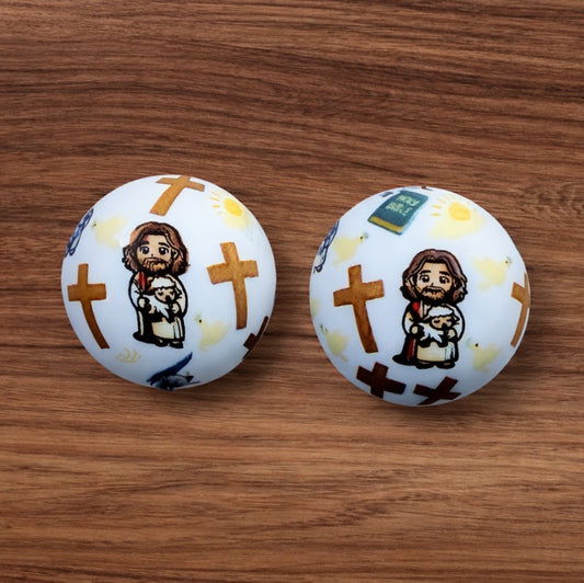 15mm Religious Silicone Bead