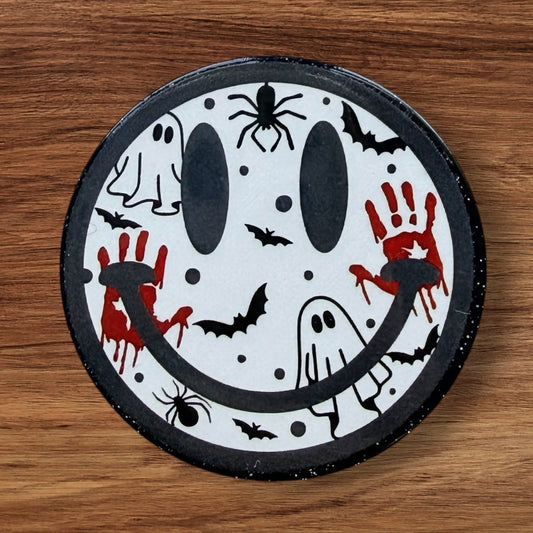 Spooky Happy Face Acrylic Flatback