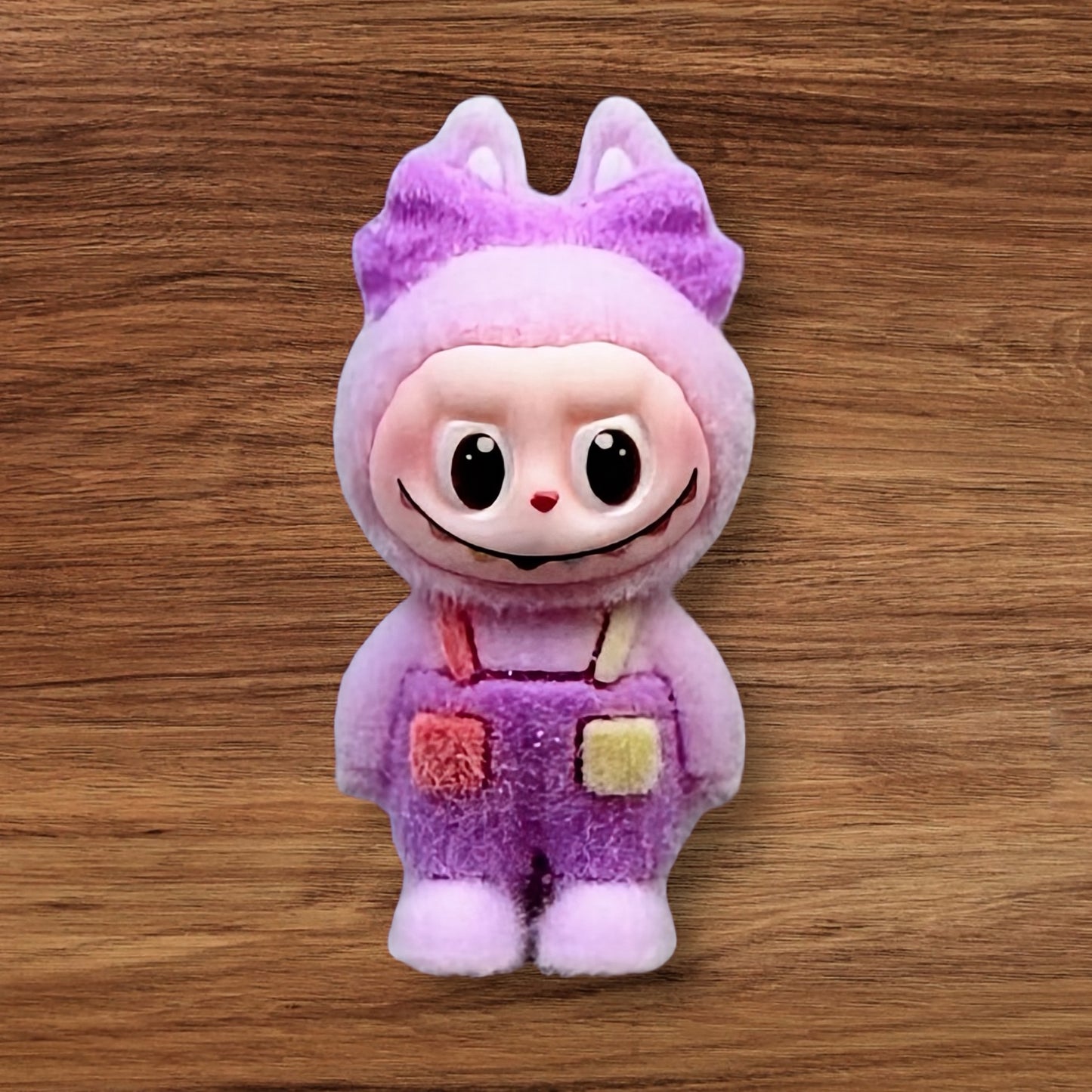 Flocked Monster With Bow Bead