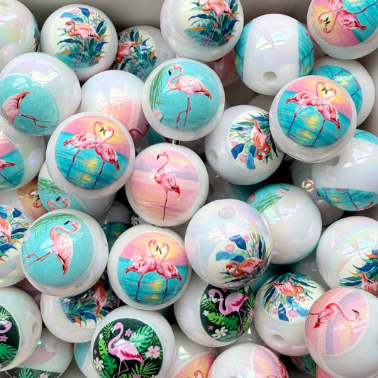 16mm Flamingo Acrylic Bead