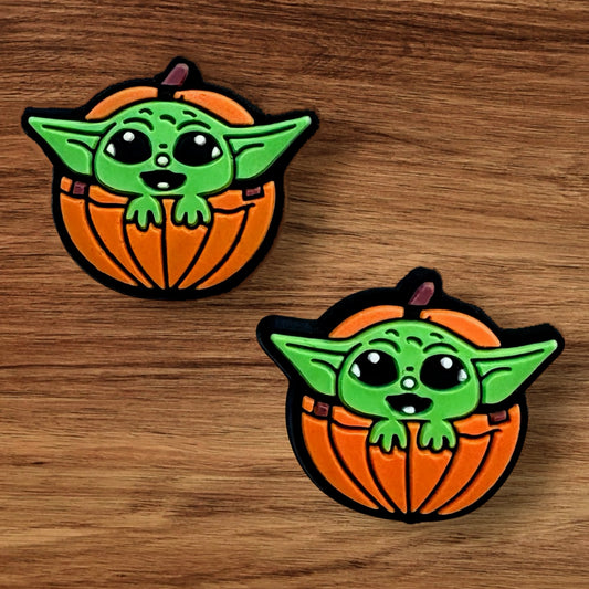 Green Alien In Pumpkin Focal