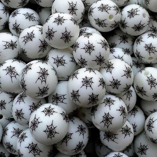 15mm Spiderwebs Silicone Bead