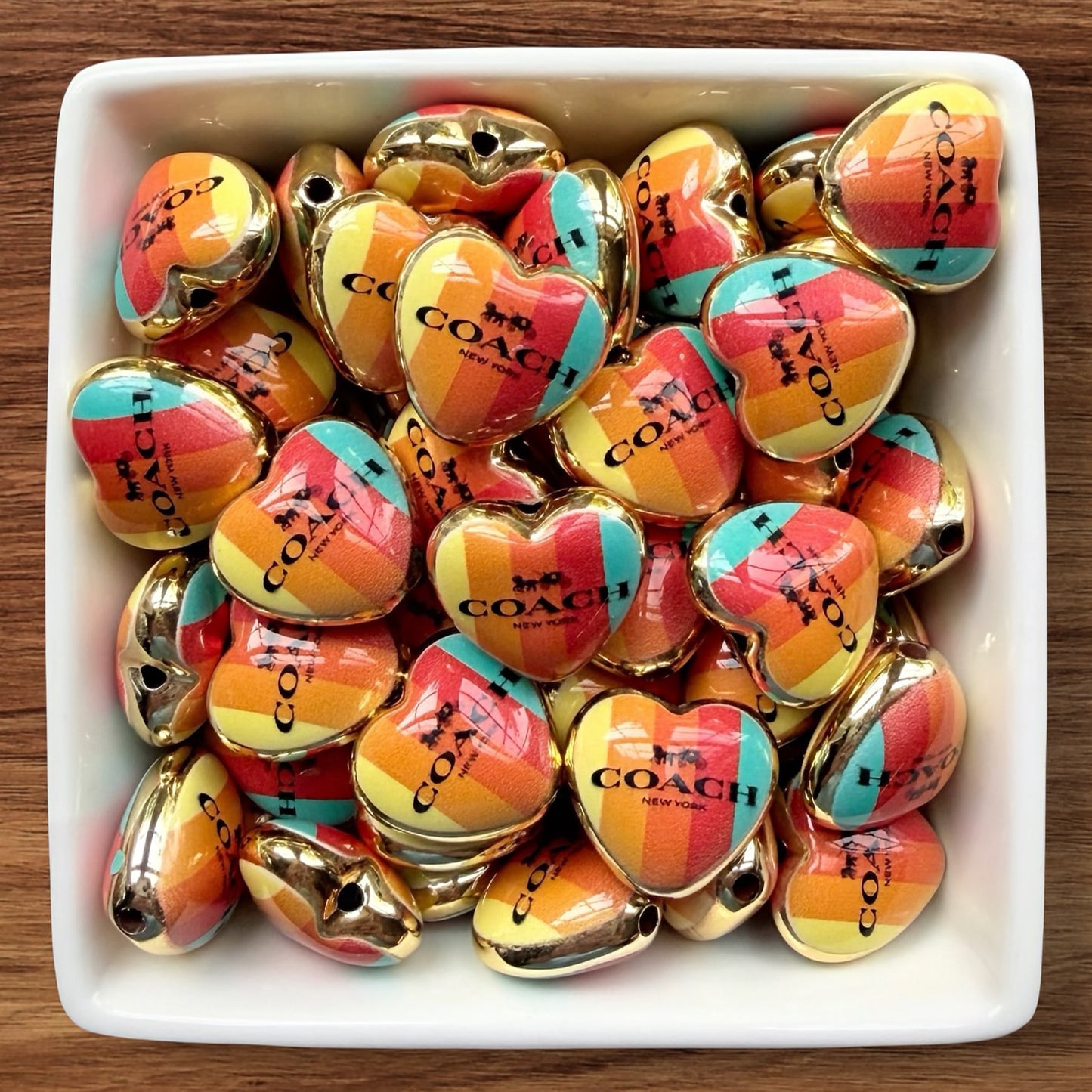 Designer Heart Acrylic Bead
