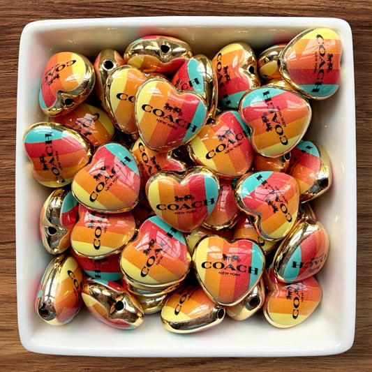 Designer Heart Acrylic Bead