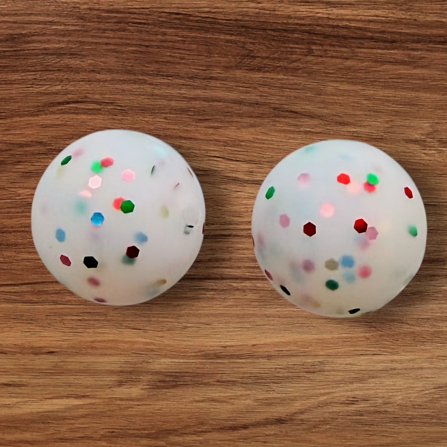 15mm Multi Color Glitter Silicone Bead