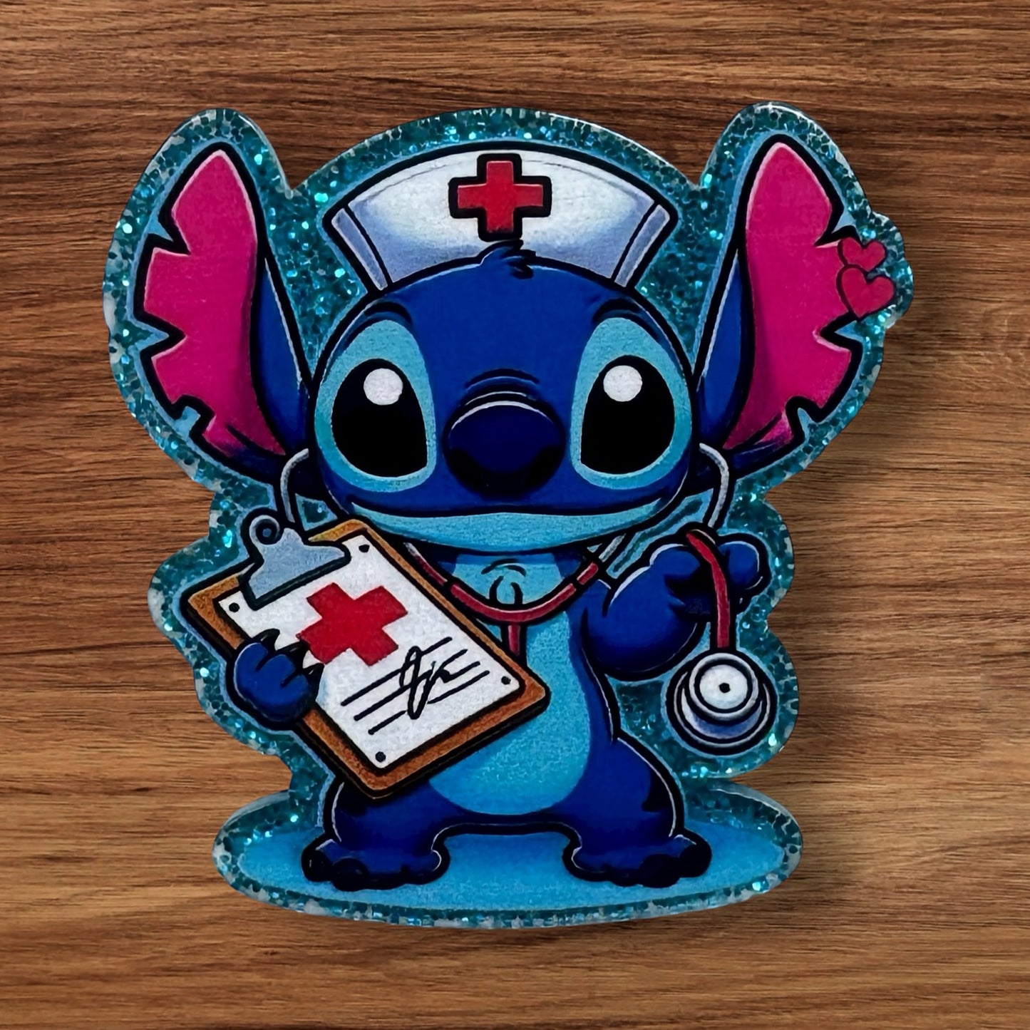 Blue Alien Nurse Acrylic Flatback