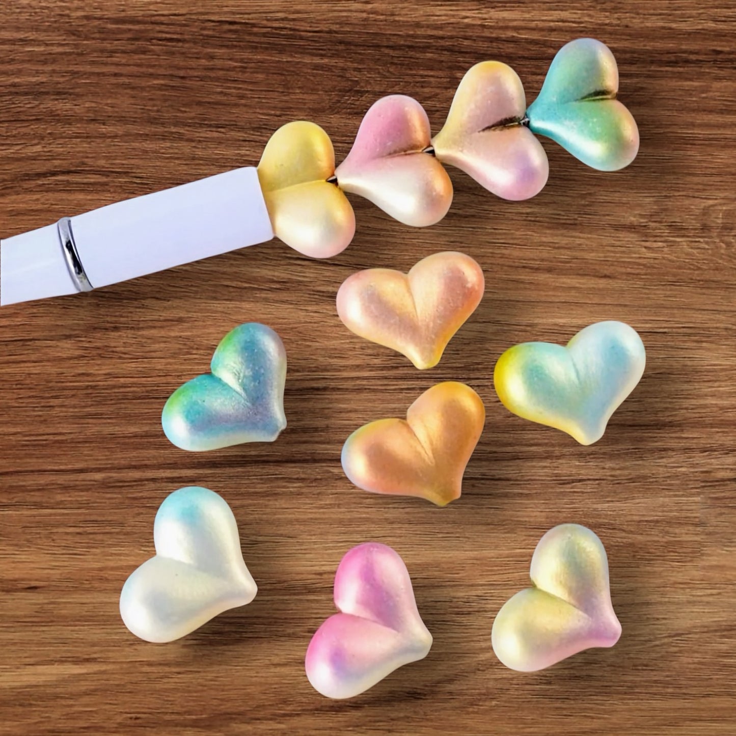 Iridescent Acrylic Heart Bead