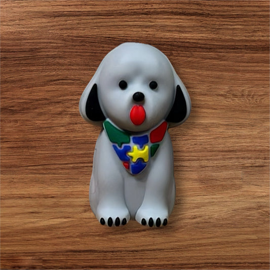 3-D Dog With Autism Hanky Focal