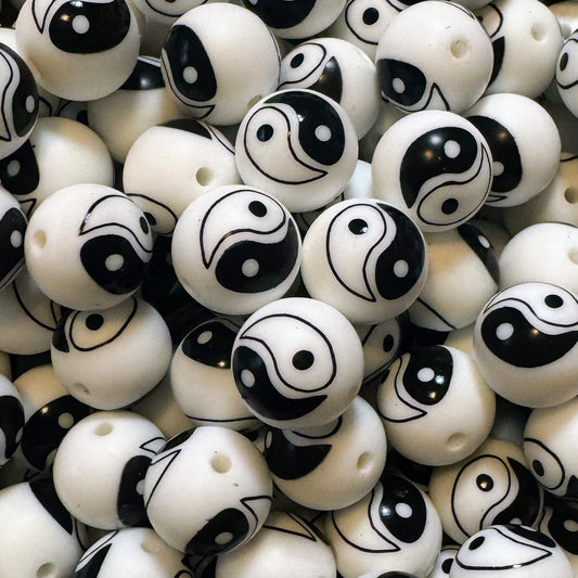 15mm Ying Yang Silicone Bead