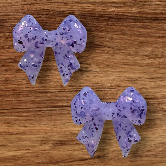 Purple Glitter Bow Focal