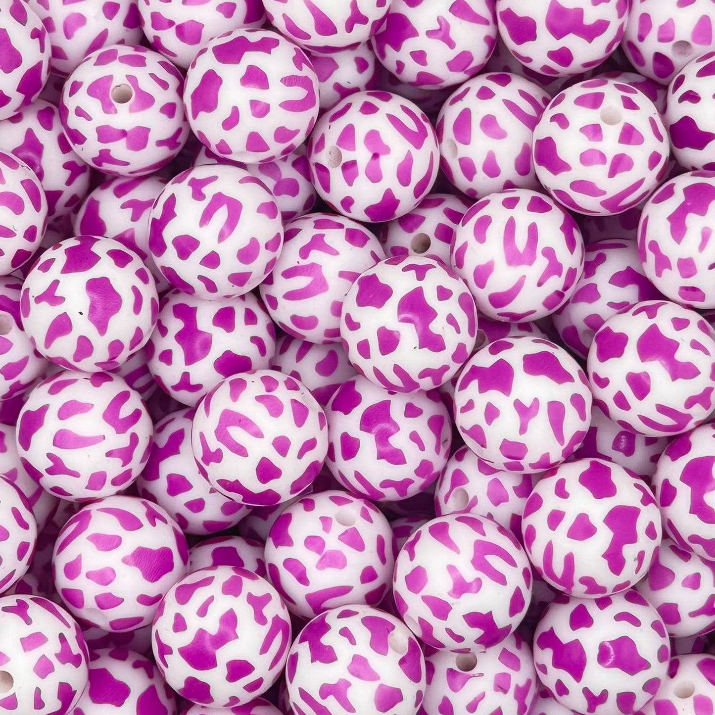 15mm Purple Cow Silicone Bead