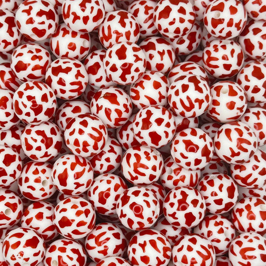 15mm Red Cow Silicone Bead
