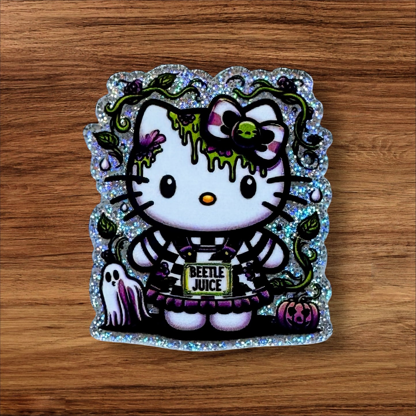 Beetle Juice Kitty Acrylic Flatback