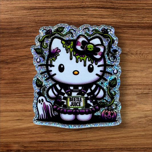 Beetle Juice Kitty Acrylic Flatback