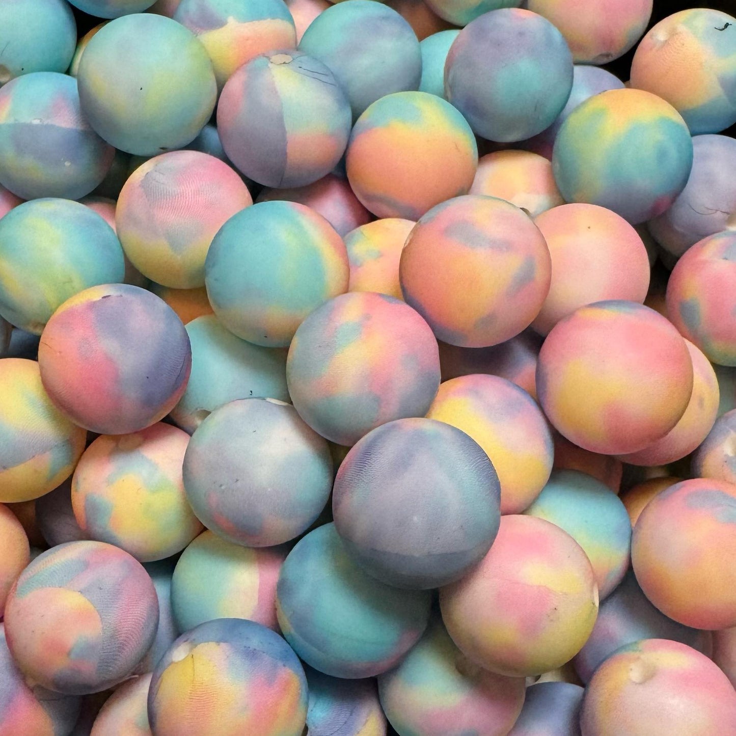 15mm Pastel Watercolor Silicone Bead