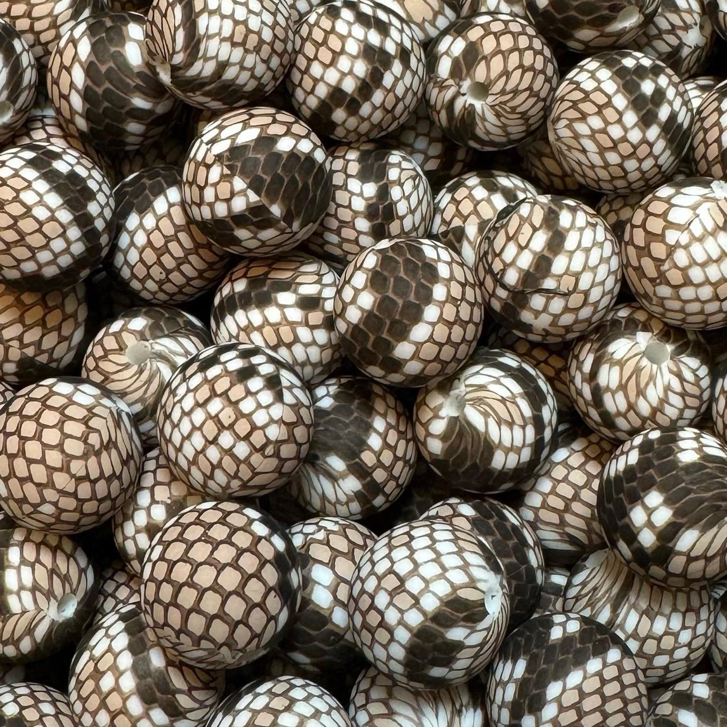 15mm Snake Skin Silicone Bead