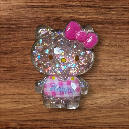 3-D Kitty Glitter Acrylic Flatback