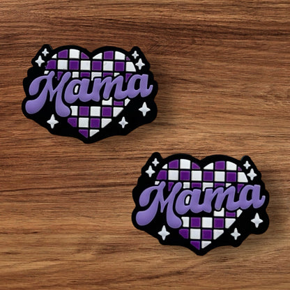 Checkered Mama Heart Focal