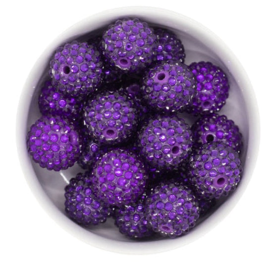 20mm Purple Rhinestone Acrylic Bead