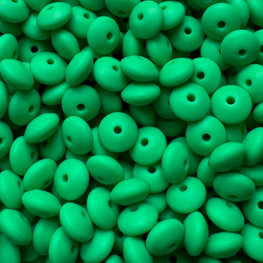 12mm Emerald Green Silicone Lentil