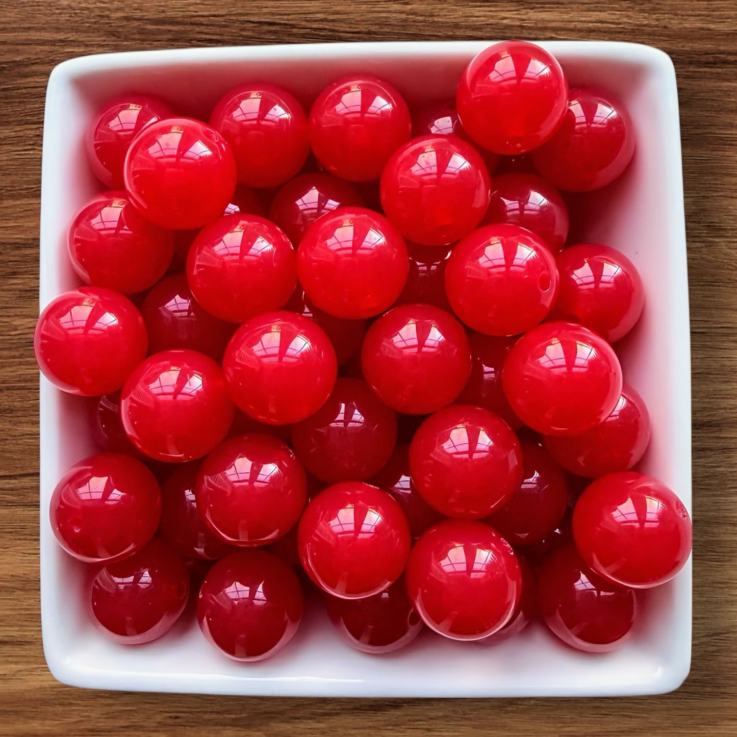 16mm Red Jelly Acrylic Bead