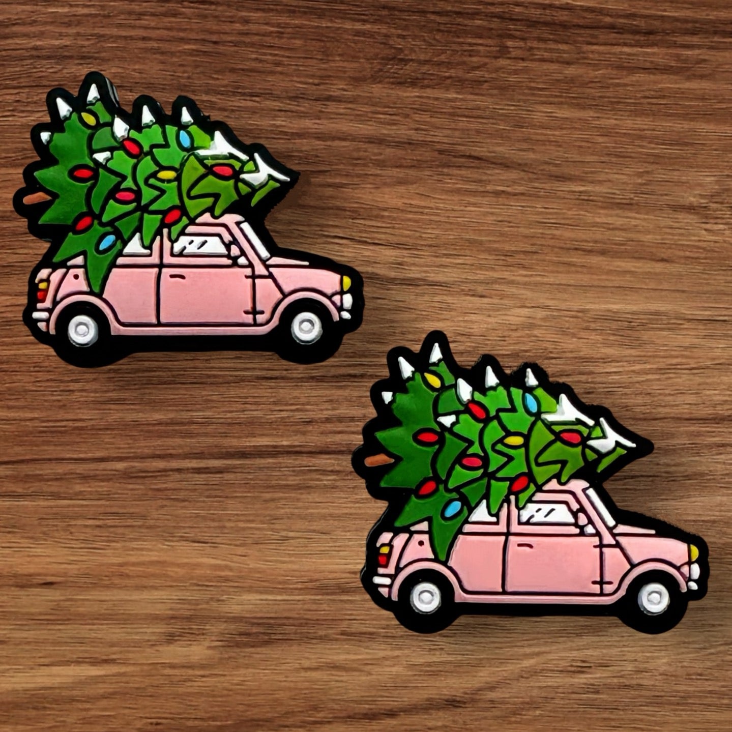 Pink truck With Christmas Tree Focal