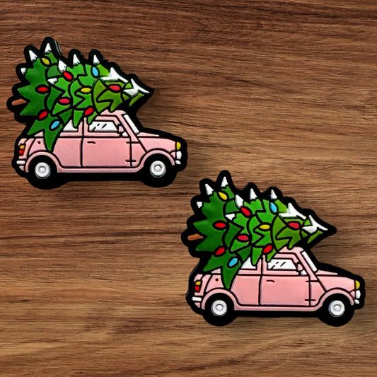 Pink truck With Christmas Tree Focal