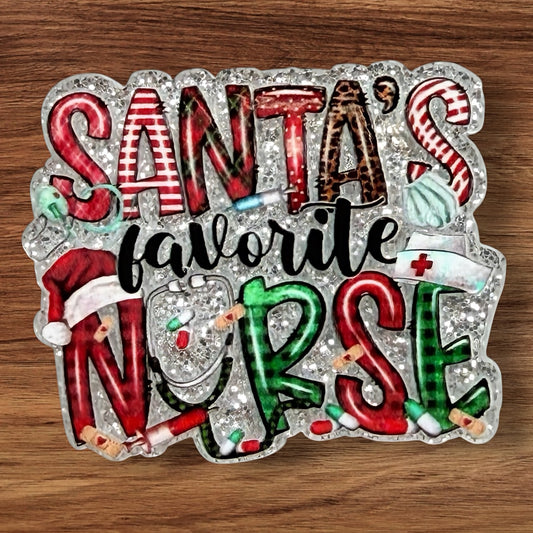 Santa’s Favorite Nurse Acrylic Flatback