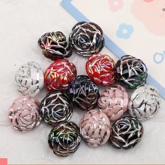 24mm Acrylic Rose Beads