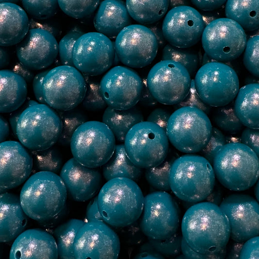 15mm Deep Blue Chameleon Silicone Bead