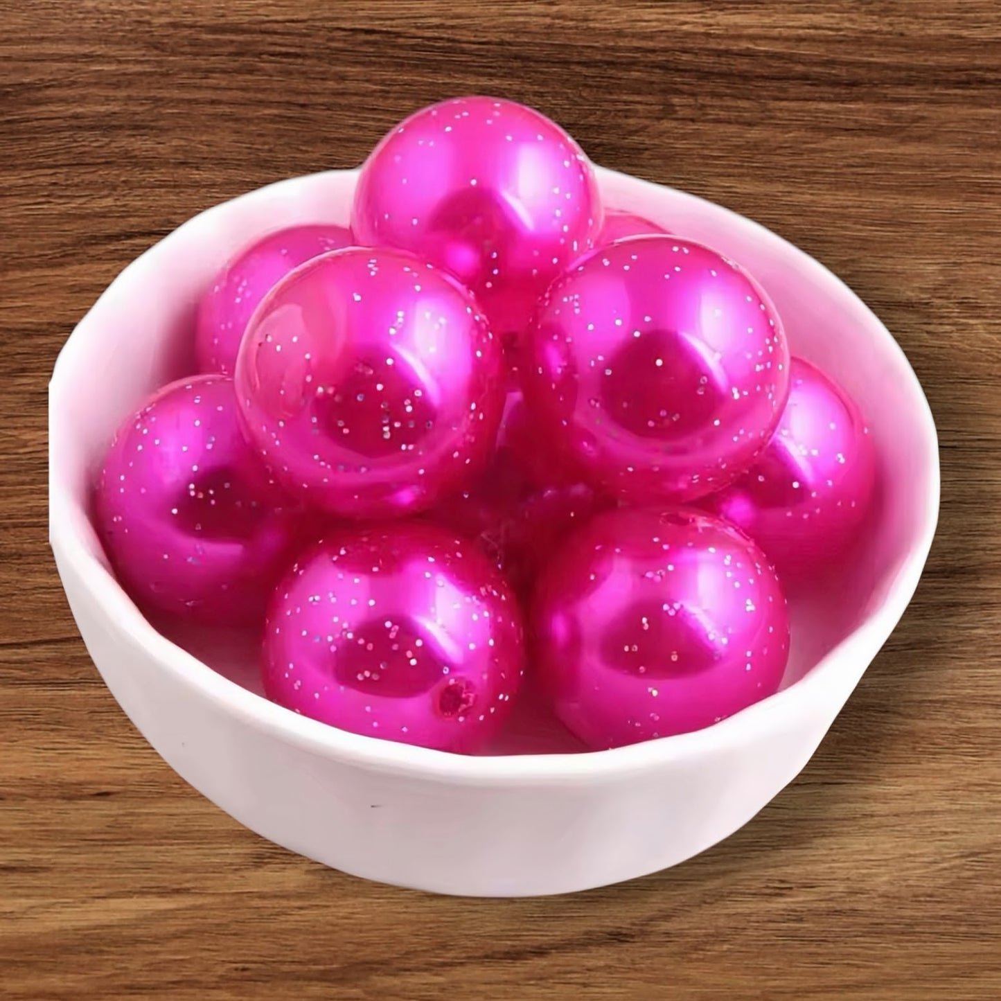 12mm Glitter Acrylic Bead