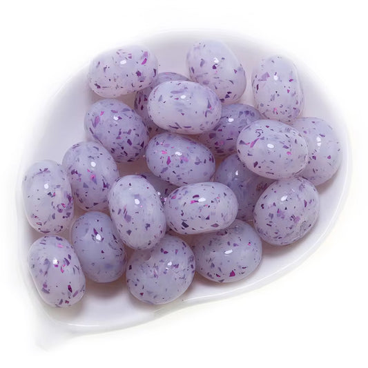 14mm Purple Speck Jelly Abacus Bead