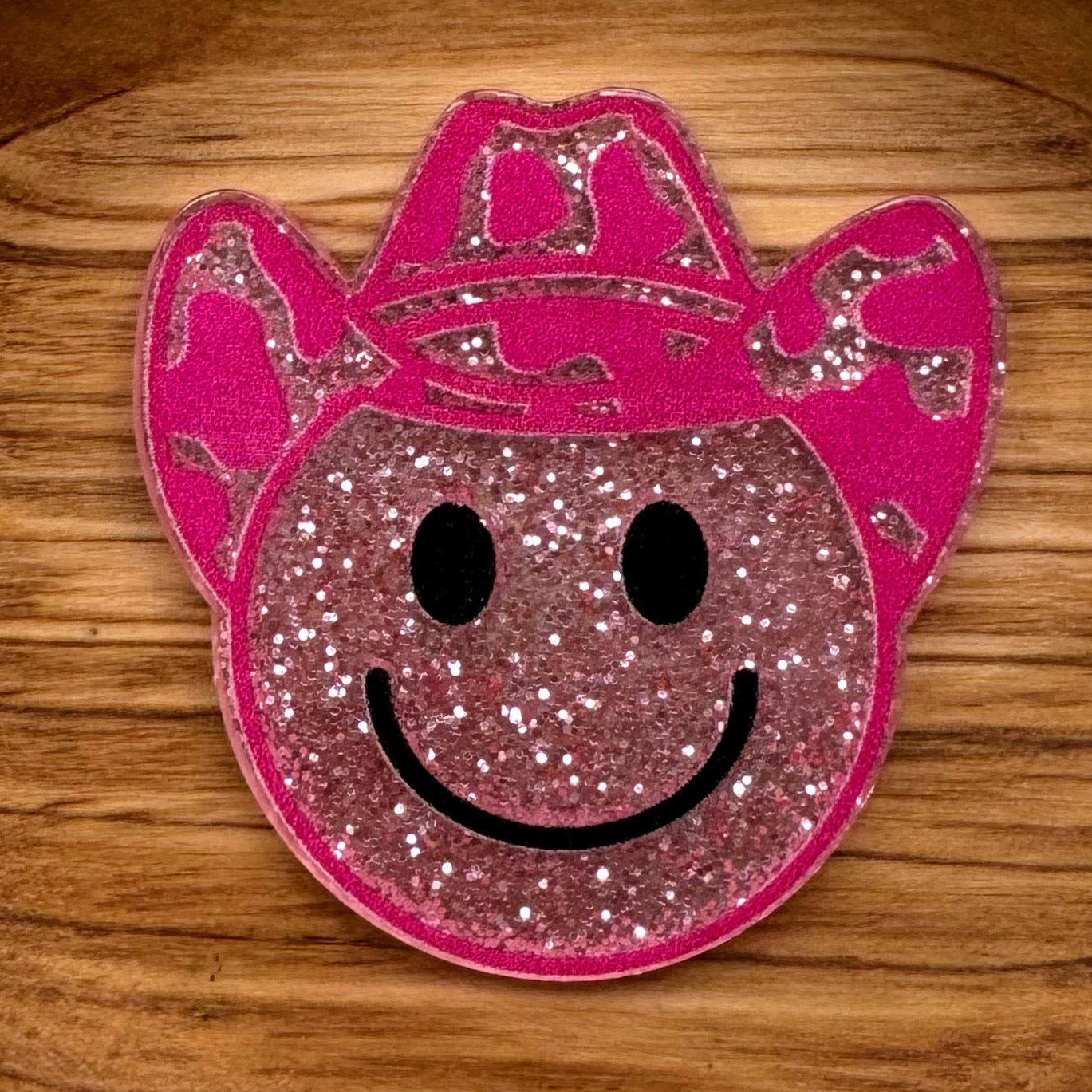 Happy Face Cowboy Hat Acrylic Flatback