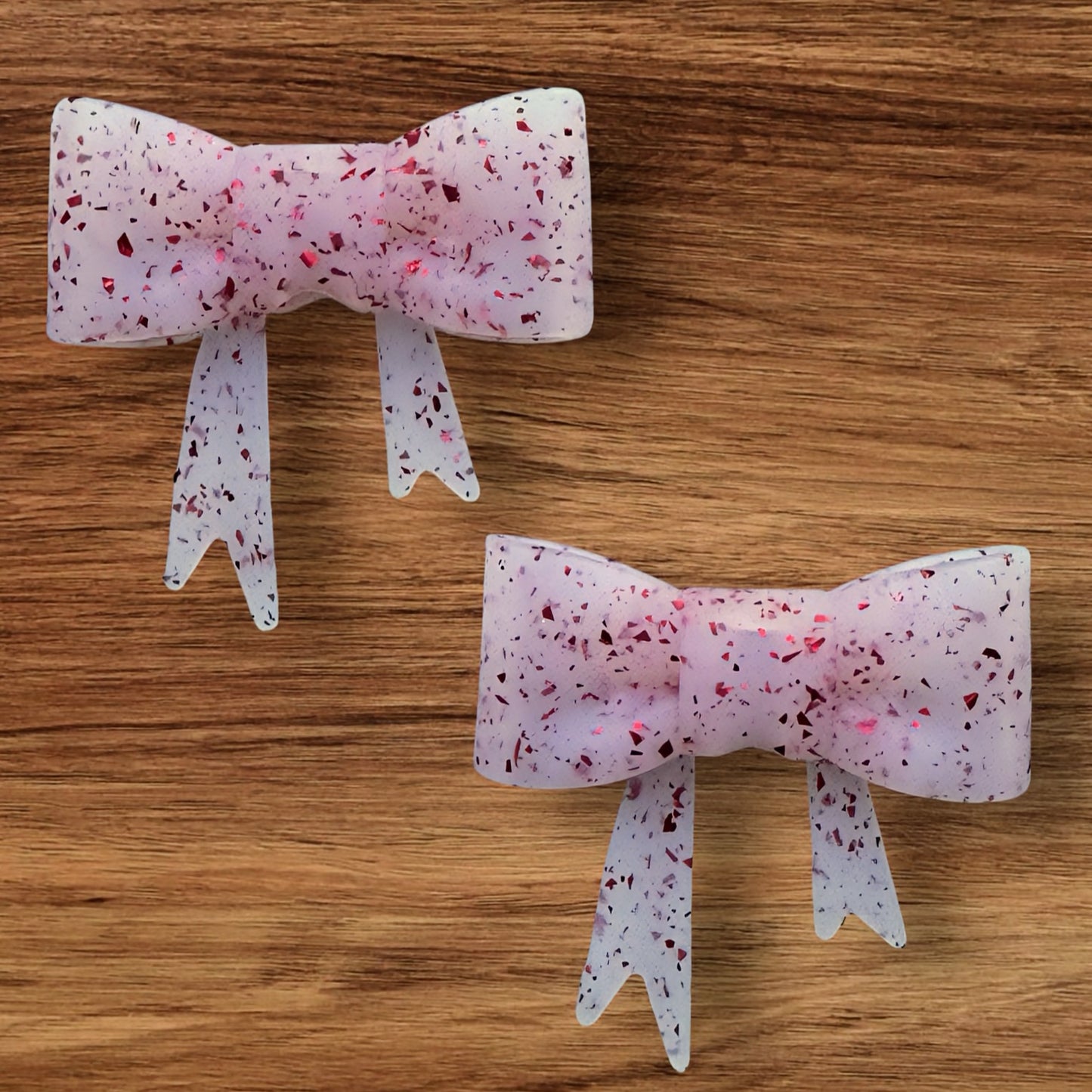 Red Glitter Bow Focal/Straw Topper