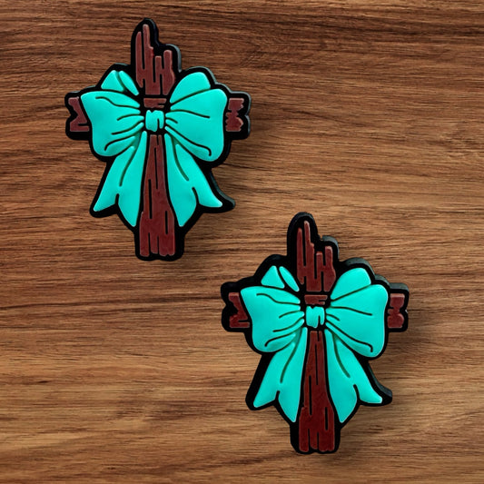Wooden Cross With Bow Focal