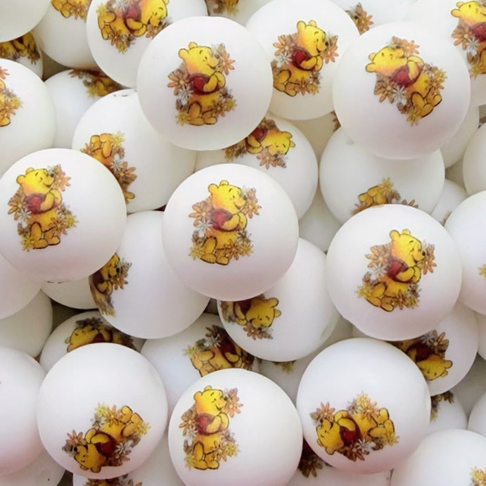 15mm Floral Bear Silicone Bead (Exclusive)