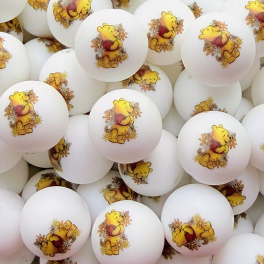 15mm Floral Bear Silicone Bead (Exclusive)