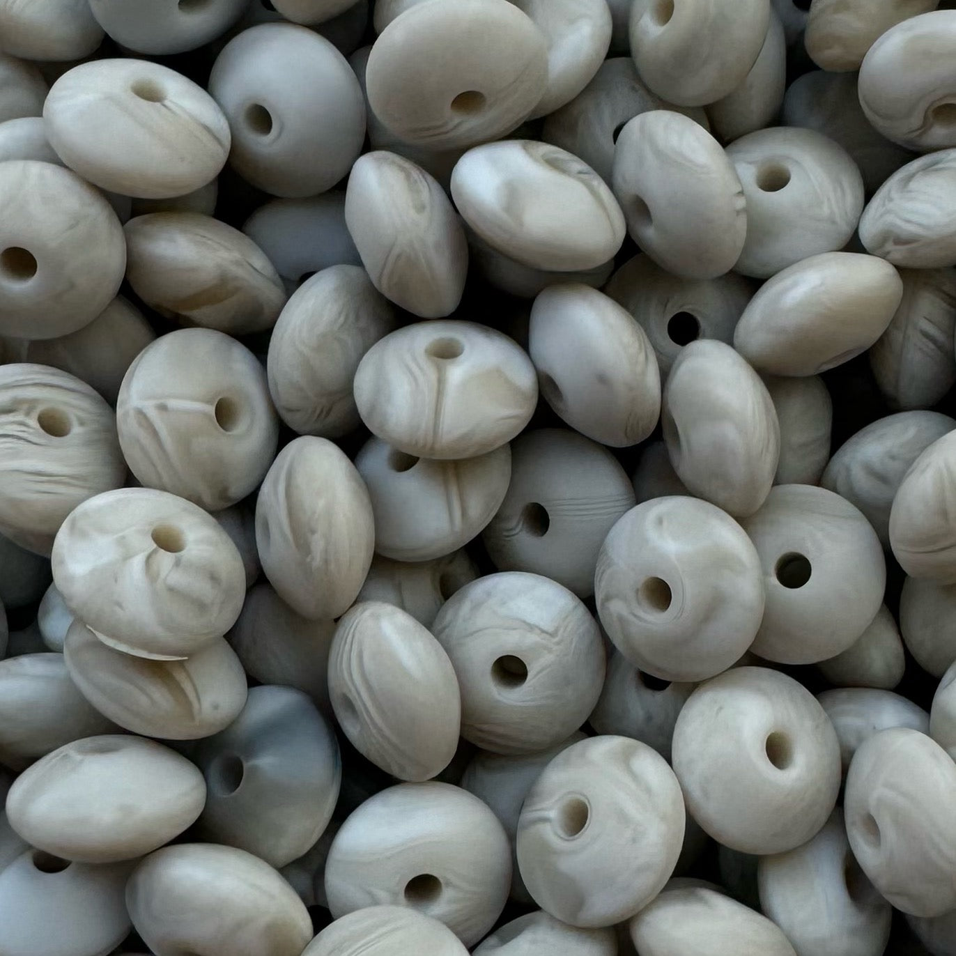 12mm Stone Marble Silicone Lentil Bead