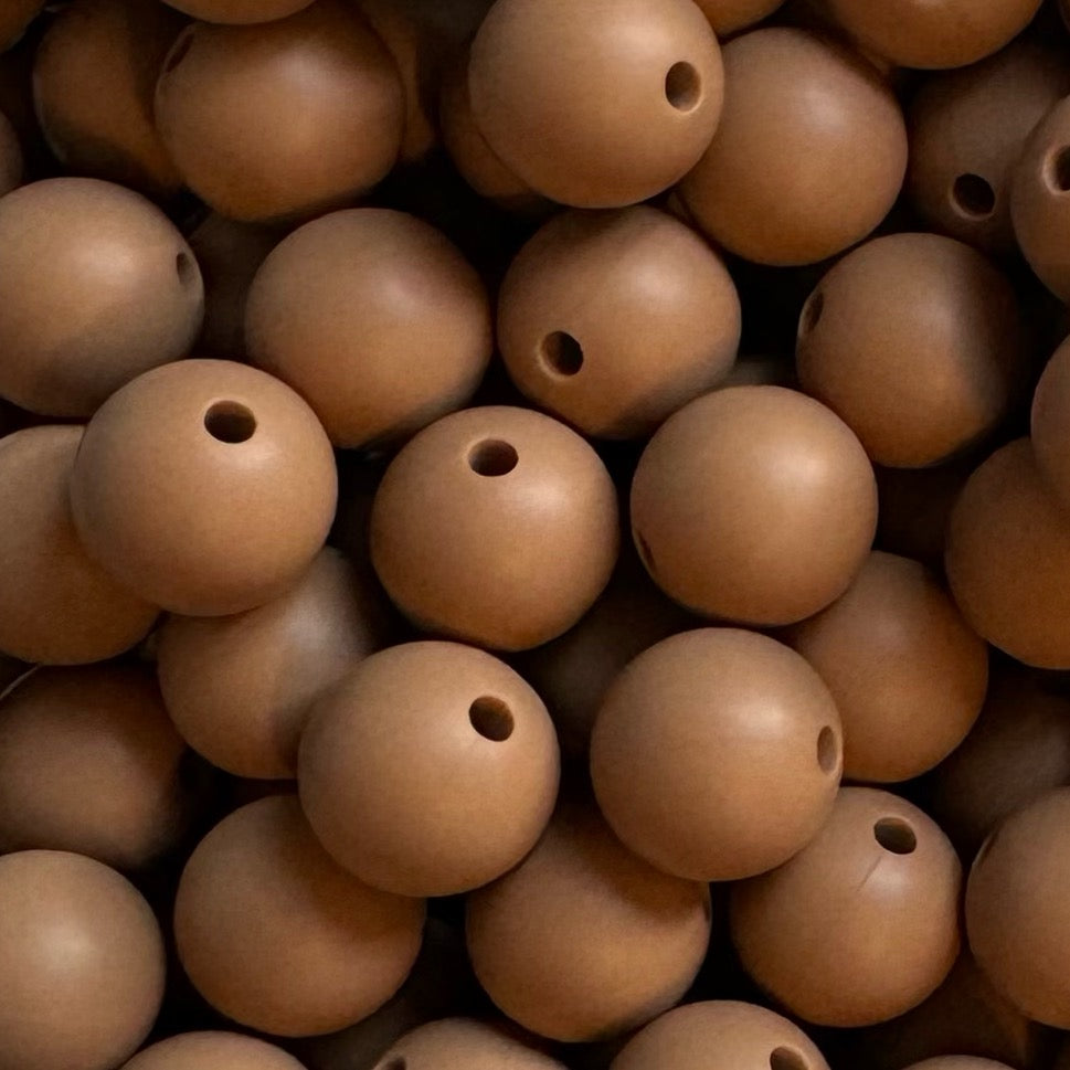 15mm Camel Silicone Bead