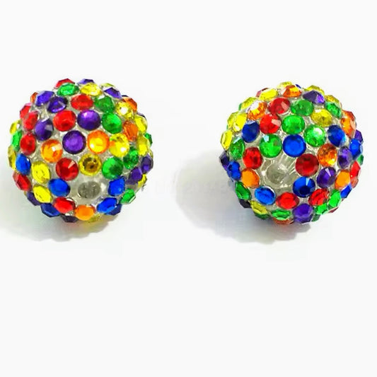 20mm Rainbow Rhinestone Acrylic Bead