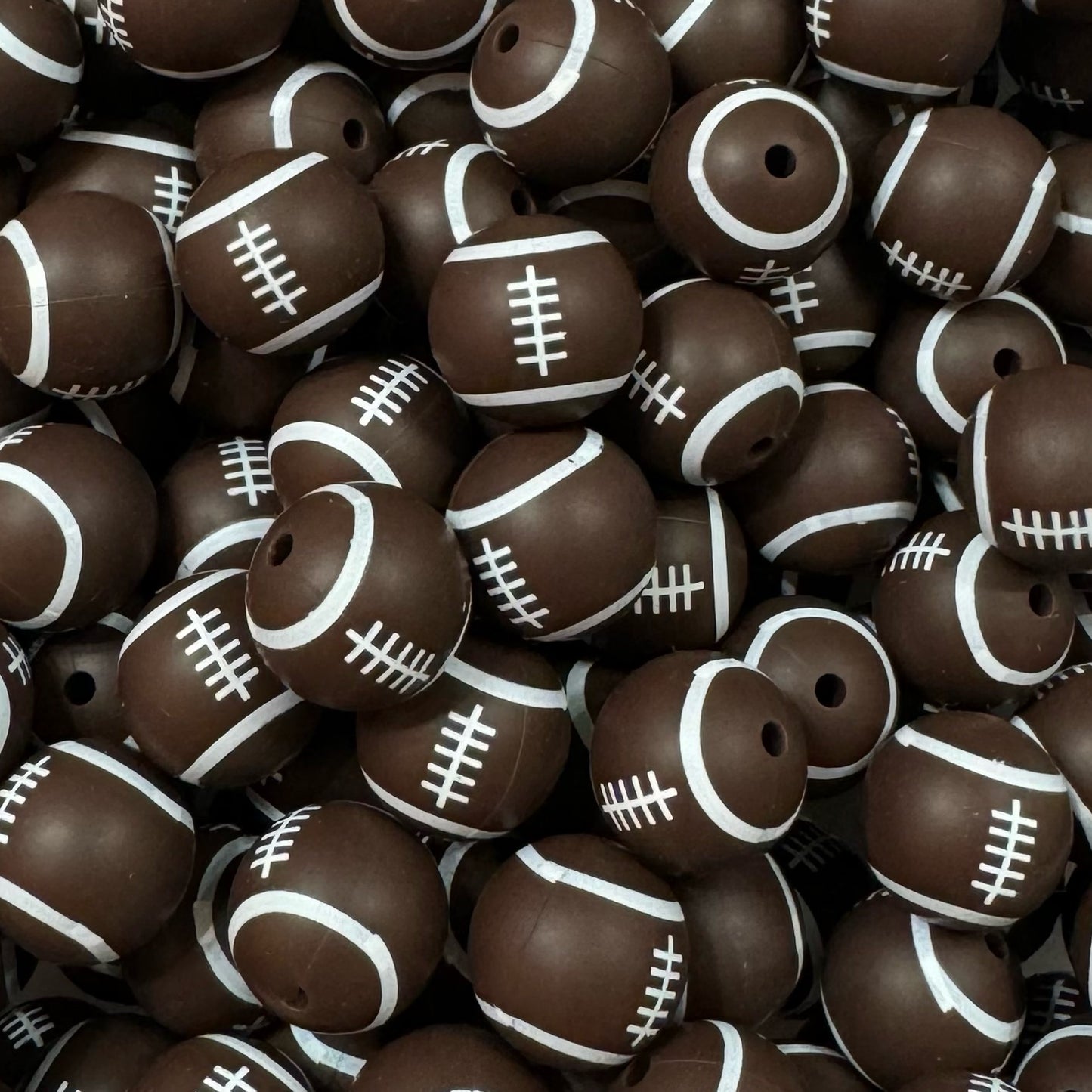 15mm Football Silicone Bead