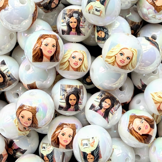 16mm Cringe Barbie Acrylic Bead