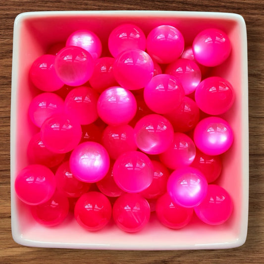 16mm Hot Pink Cats Eye Acrylic Bead