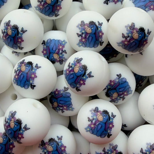 15mm Floral Donkey Silicone Bead (Exclusive)