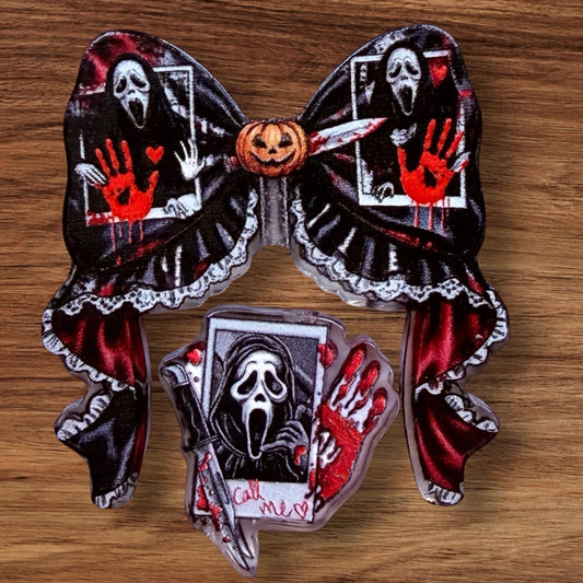 Ghostface Acrylic Bow Focal