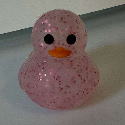 3-D Pink Glitter Silicone Duck Focal