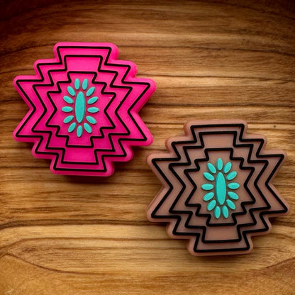 Hot Pink & Brown Western Aztec Design Focal